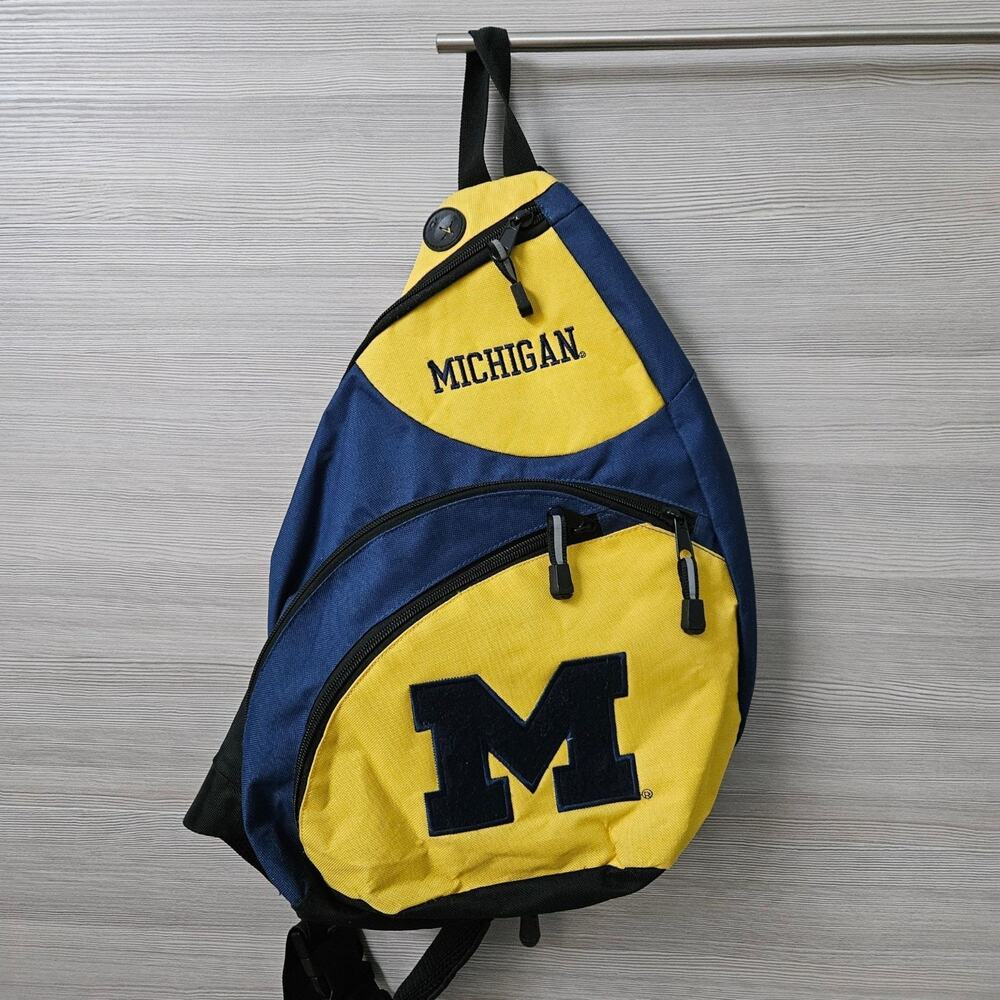 University Of Michigan Wolverines NCAA Ergo Sling Backpack Blue Yellow Bag FLAW